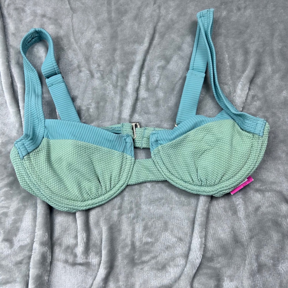 Xhilaration Bikini Top XS 00 Mint Green Textured Underwire Swim Top NWT Target